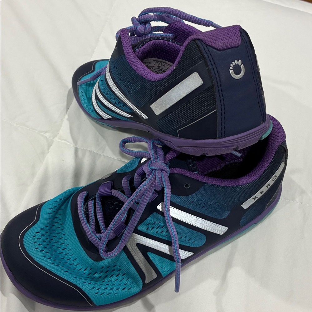Teal and Purple Athletic Shoes